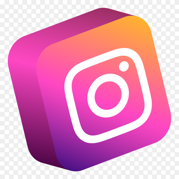 Instagram logo 3d button social media png