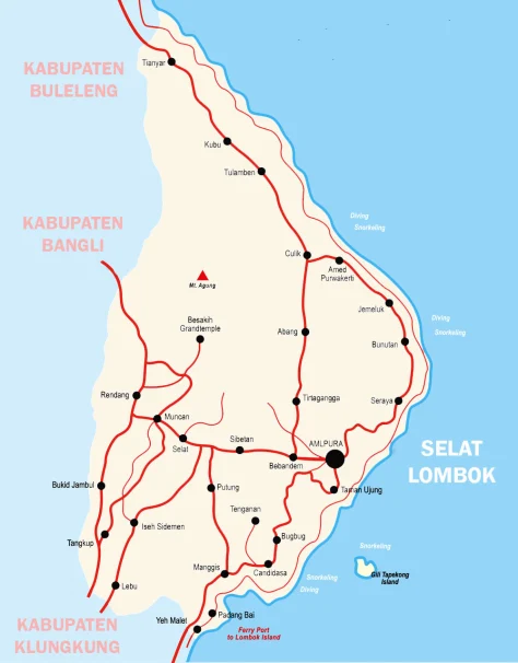 peta karangasem bali